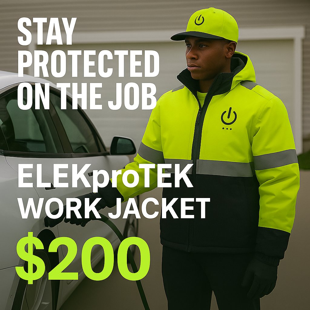 ELEKPROTEK PowerShield™ Hi-Vis Winter Jacket – Waterproof, Thermal, Reflective Workwear for Electricians