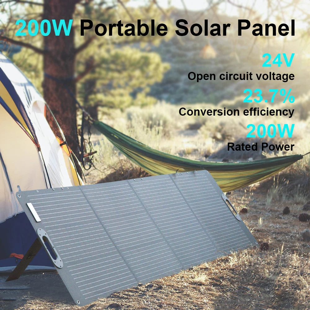 SolarFlex 200 – 100W / 200W ETFE Flexible Foldable Solar Panel (12V–18V Waterproof Portable Kit for Generators & Camping)