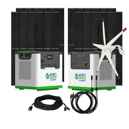 Lithium 3600 Solar + Wind Generator 7200W + Portable Generator For Home Backup
