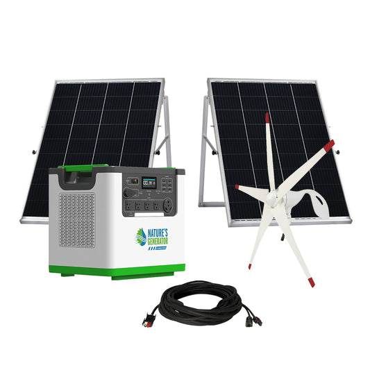 Lithium 3600 Solar + Wind Generator 7200W + Portable Generator For Home Backup