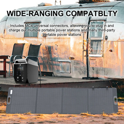 SolarFlex 200 – 100W / 200W ETFE Flexible Foldable Solar Panel (12V–18V Waterproof Portable Kit for Generators & Camping)