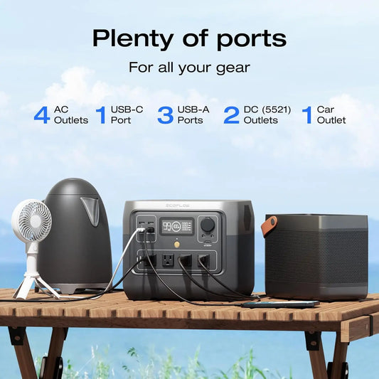 ECOFLOW Solar Generator RIVER 2 Pro 716Wh LiFePO4 Batter + Portable Home Battery